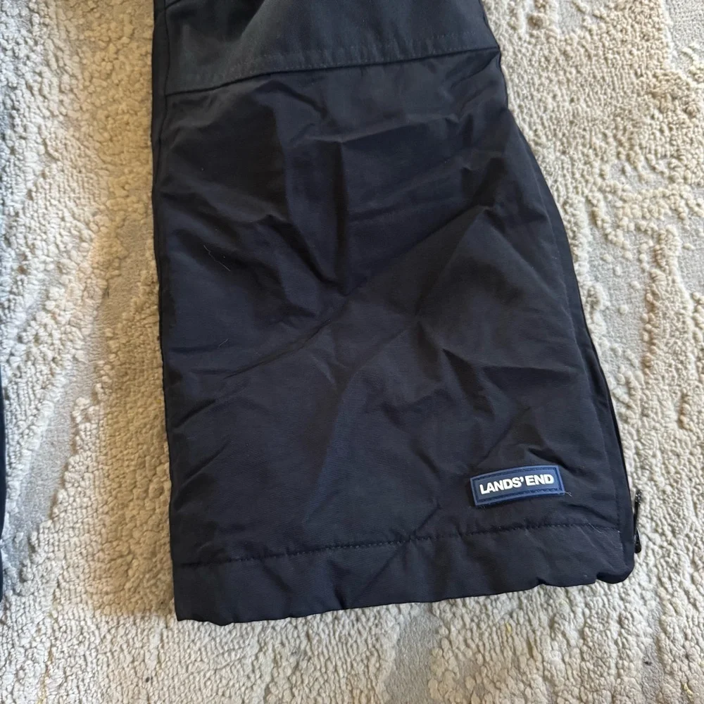 Lands End Squall black snow bibs overalls waterproof insulated  6